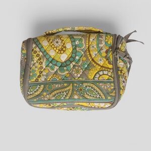 Vera Bradley Lemon Parfait Makeup Bag Travel Cosmetic Hanging Organize SMALL New